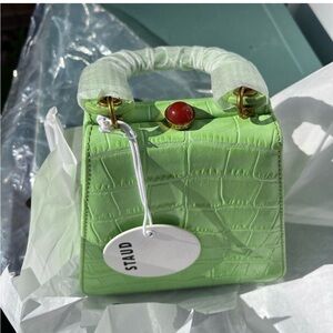STAUD Kenny Croc Embossed mini bag